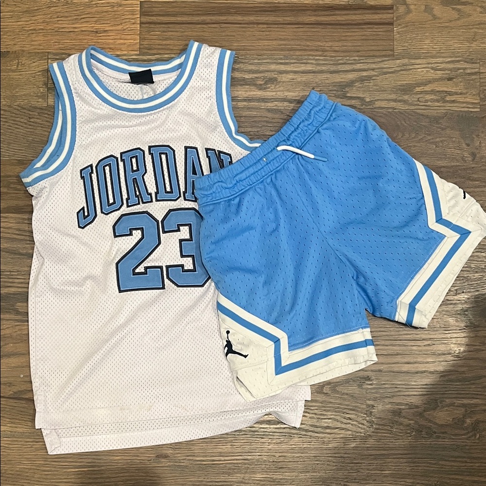 Jordan Kids' White and Blue Jersey Set